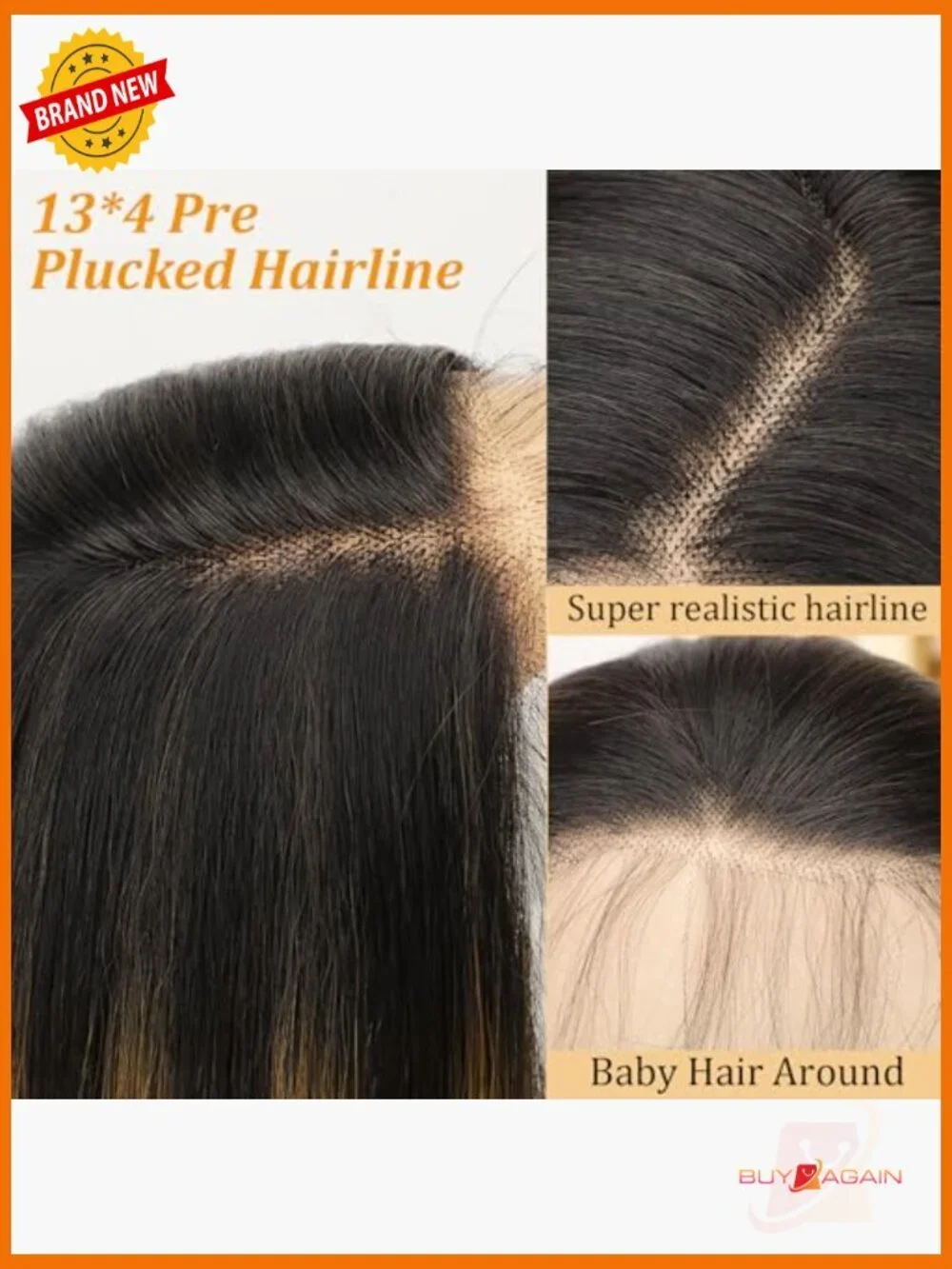 13x4 HD Lace Front Wig Straight Synthetic Pre-Plucked Beginner Friendly 28inch